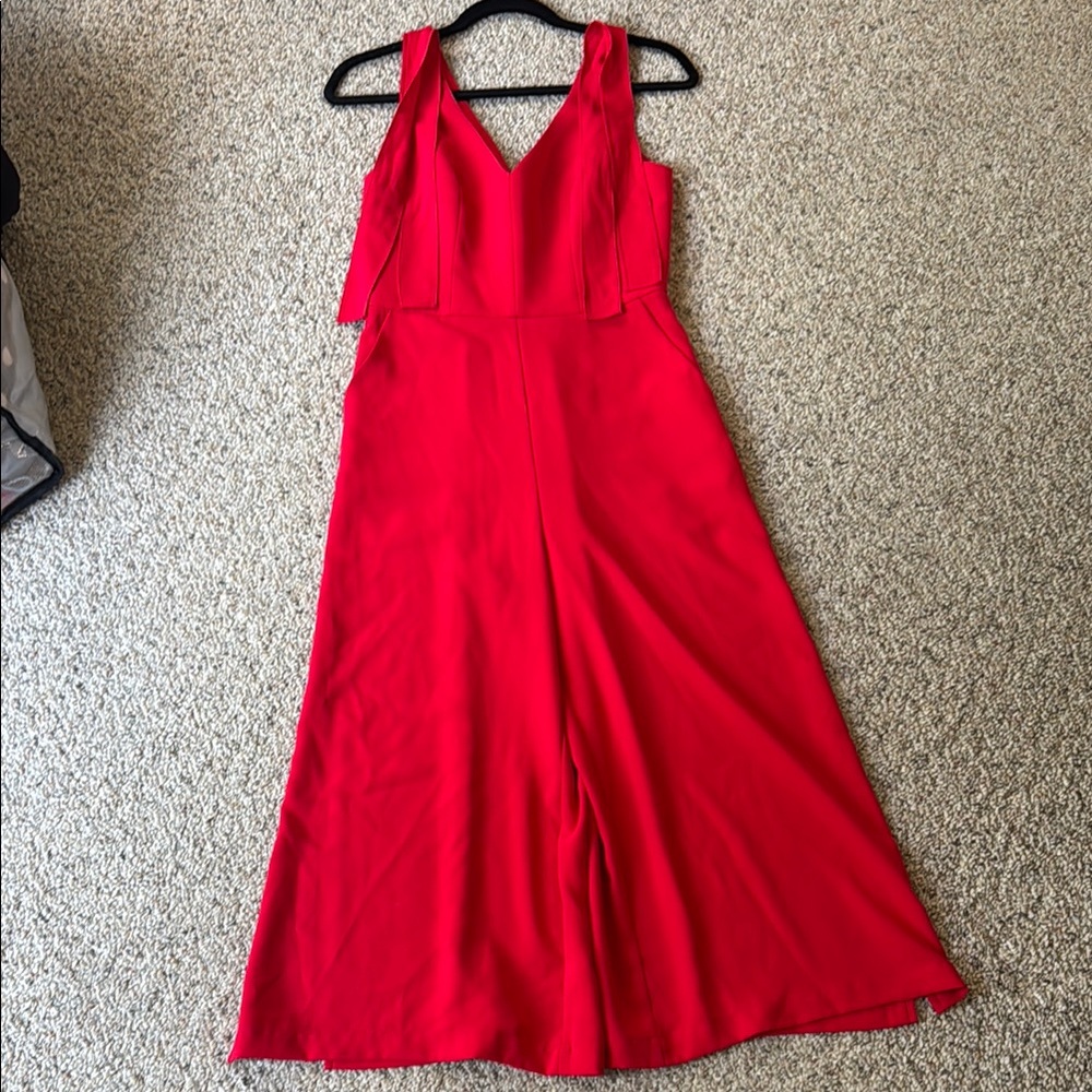 Amanda Uprichard Vibrant Red Jumpsuit